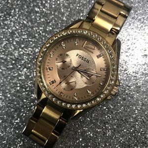 Fossil RILEY ROSE-TONE STAINLESS STEEL WATCH